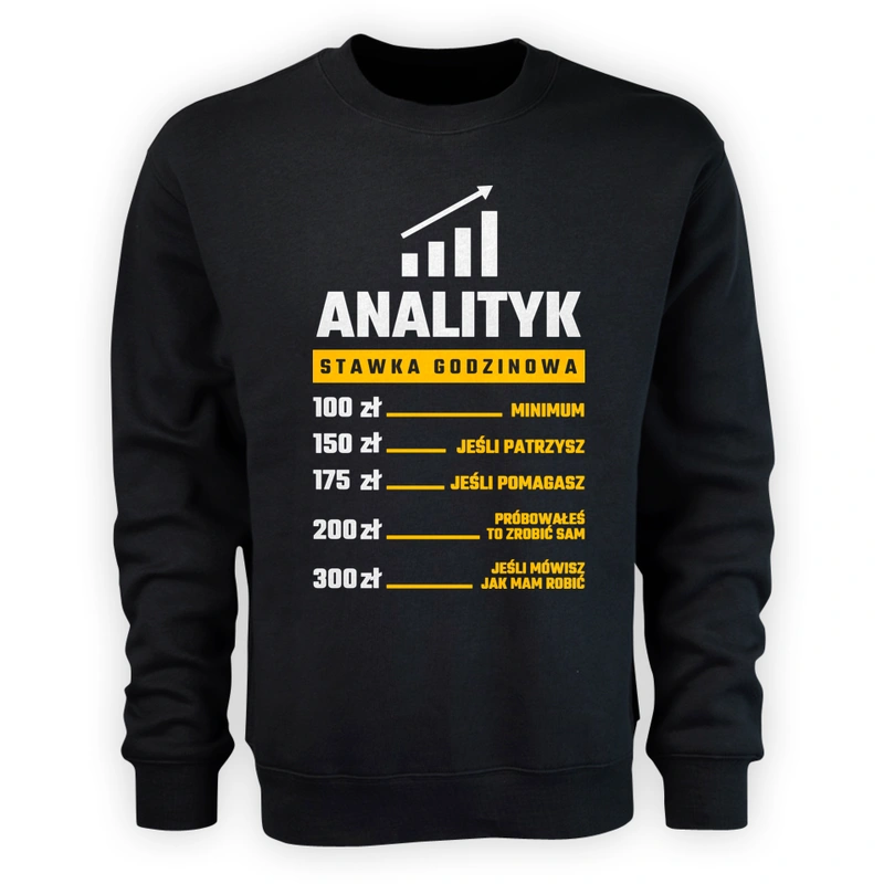 Stawka Godzinowa Analityk - Męska Bluza Czarna