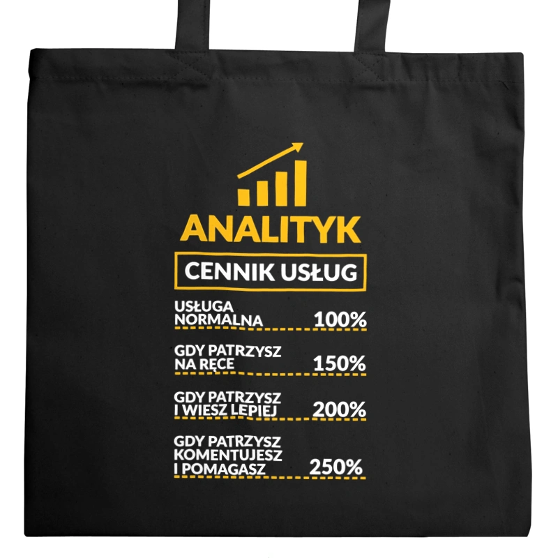 Analityk - Cennik Usług - Torba Na Zakupy Czarna