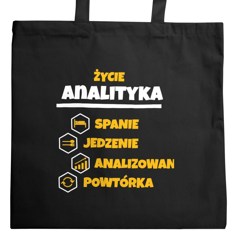 Analityk - Spanie Jedzenie - Torba Na Zakupy Czarna