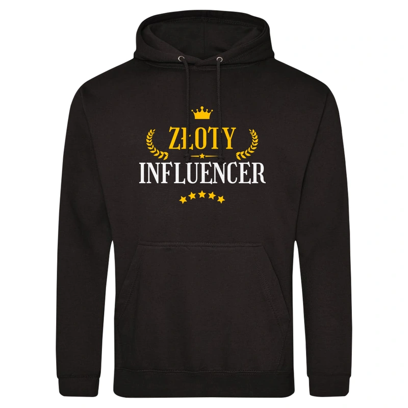 Złoty Influencer - Męska Bluza z kapturem Czarna