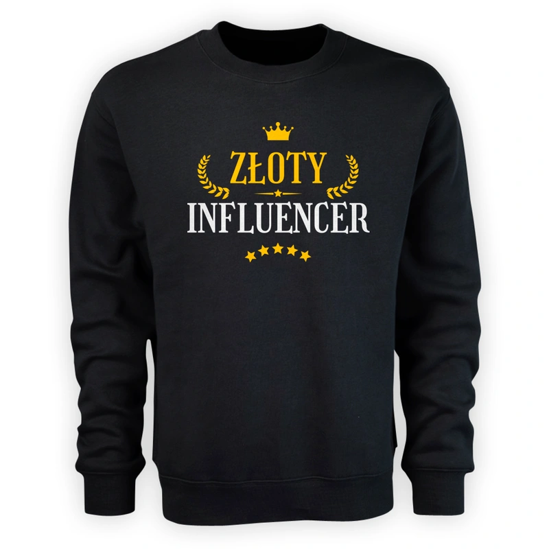 Złoty Influencer - Męska Bluza Czarna