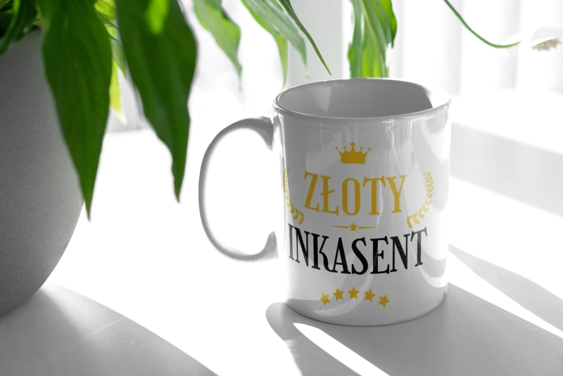 Złoty Inkasent - Kubek Biały