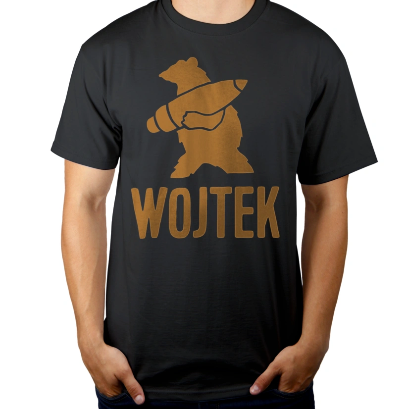 Miś Kapral Wojtek - Męska Koszulka Szara