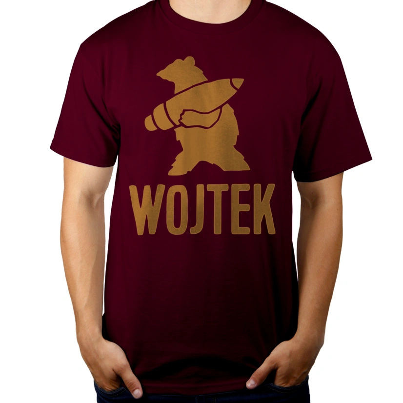 Miś Kapral Wojtek - Męska Koszulka Burgundowa