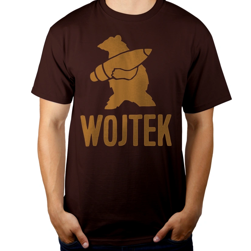 Miś Kapral Wojtek - Męska Koszulka Czekoladowa