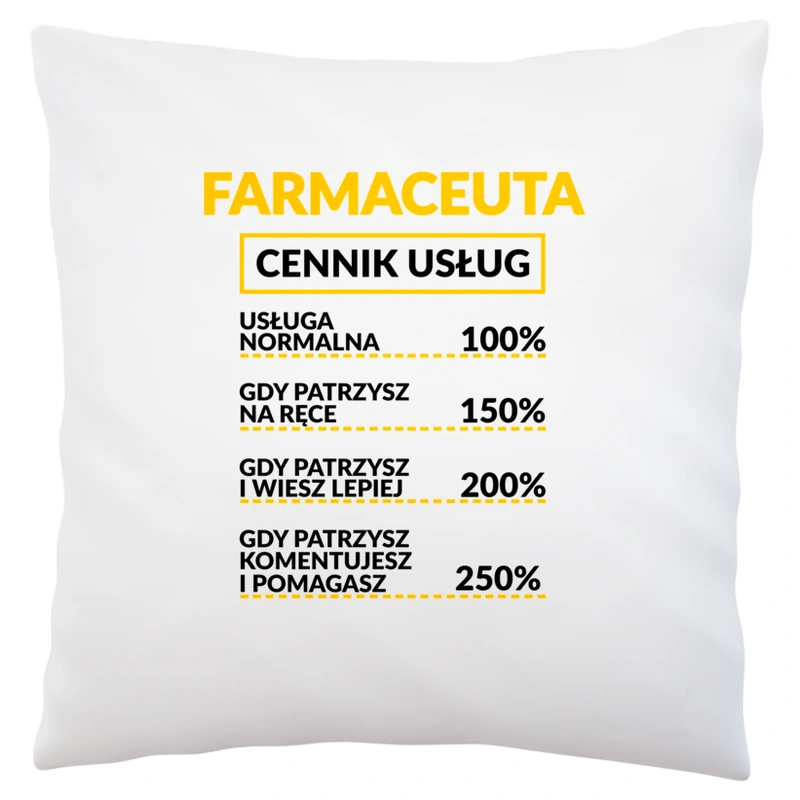 Farmaceuta - Cennik Usług - Poduszka Biała