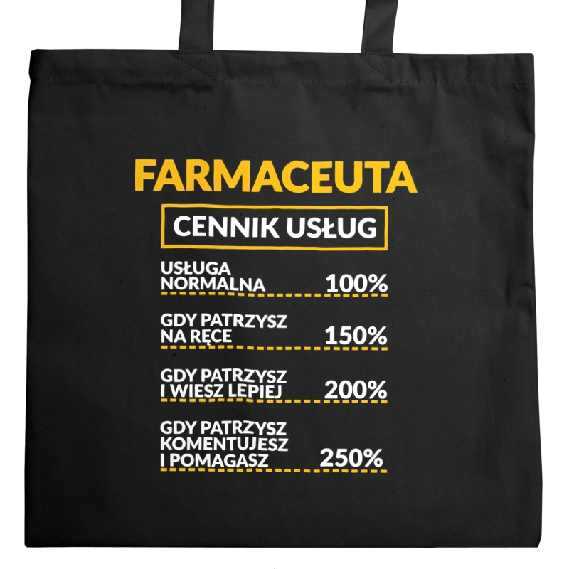 Farmaceuta - Cennik Usług - Torba Na Zakupy Czarna