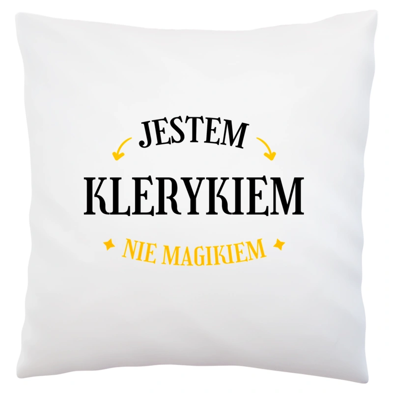 Jestem Klerykiem Nie Magikiem - Poduszka Biała