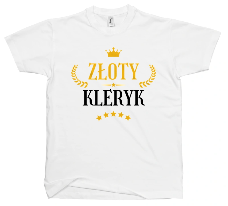 Złoty Kleryk - Męska Koszulka Biała