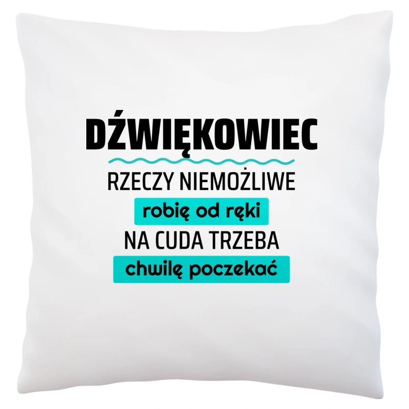 Dźwiękowiec - Rzeczy Niemożliwe Robię Od Ręki - Na Cuda Trzeba Chwilę Poczekać - Poduszka Biała