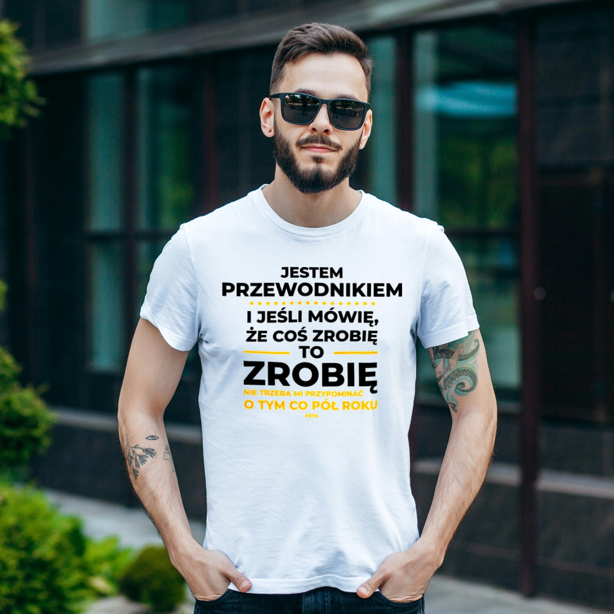 Jeśli Przewodnik Mówi Że Zrobi, To Zrobi - Męska Koszulka Biała