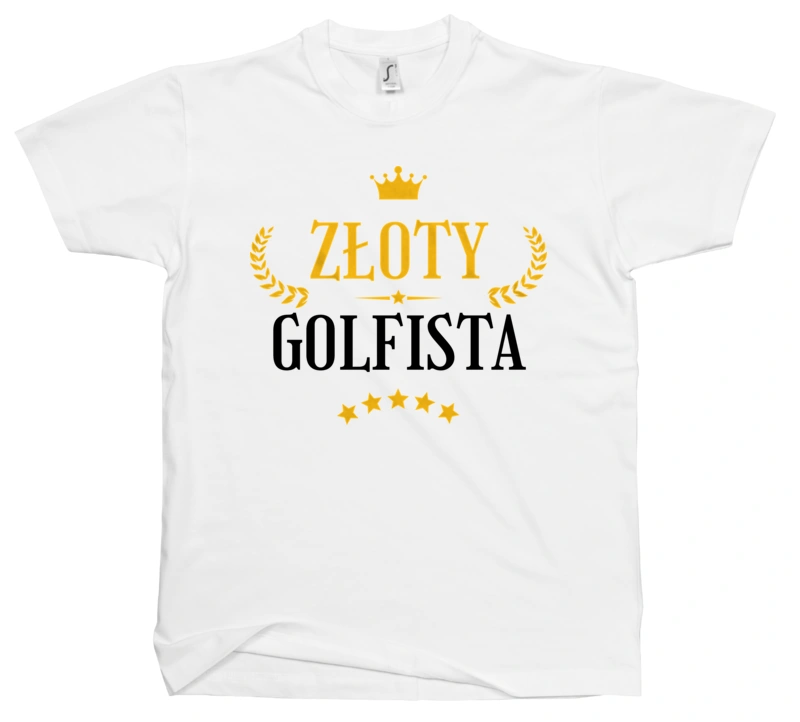 Złoty Golfista - Męska Koszulka Biała