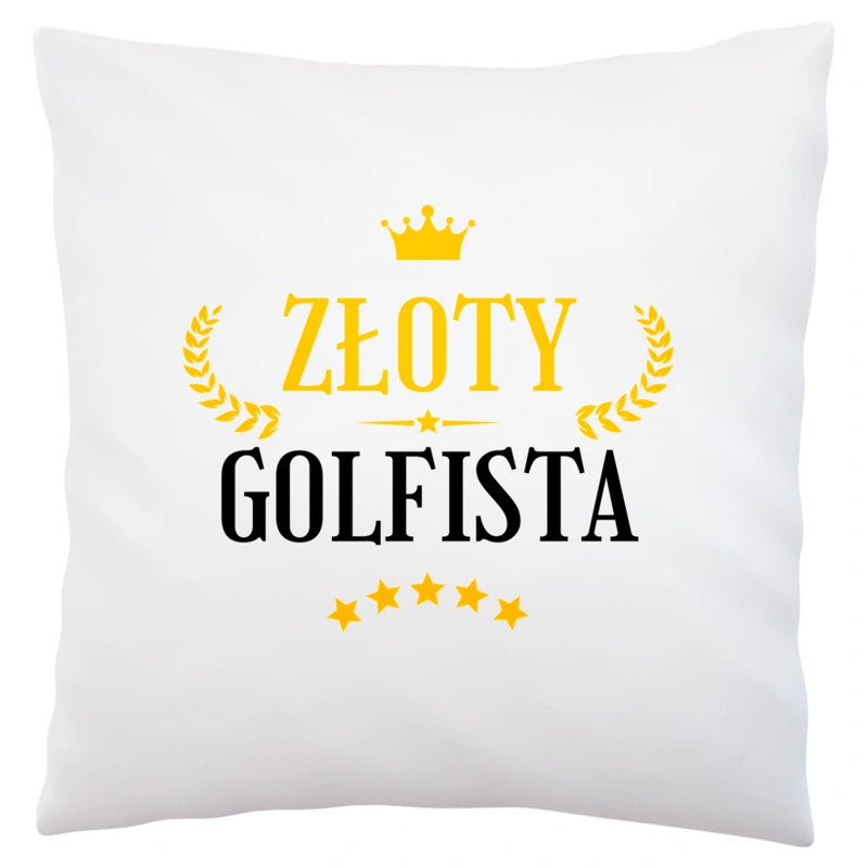 Złoty Golfista - Poduszka Biała