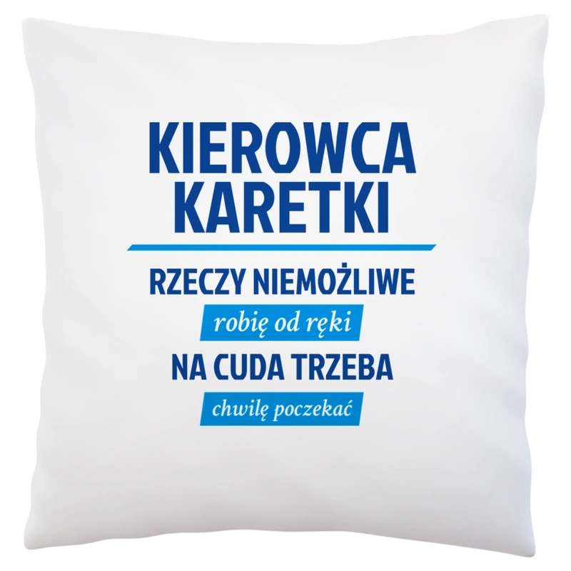 Kierowca Karetki - Rzeczy Niemożliwe Robię Od Ręki - Na Cuda Trzeba Chwilę Poczekać - Poduszka Biała