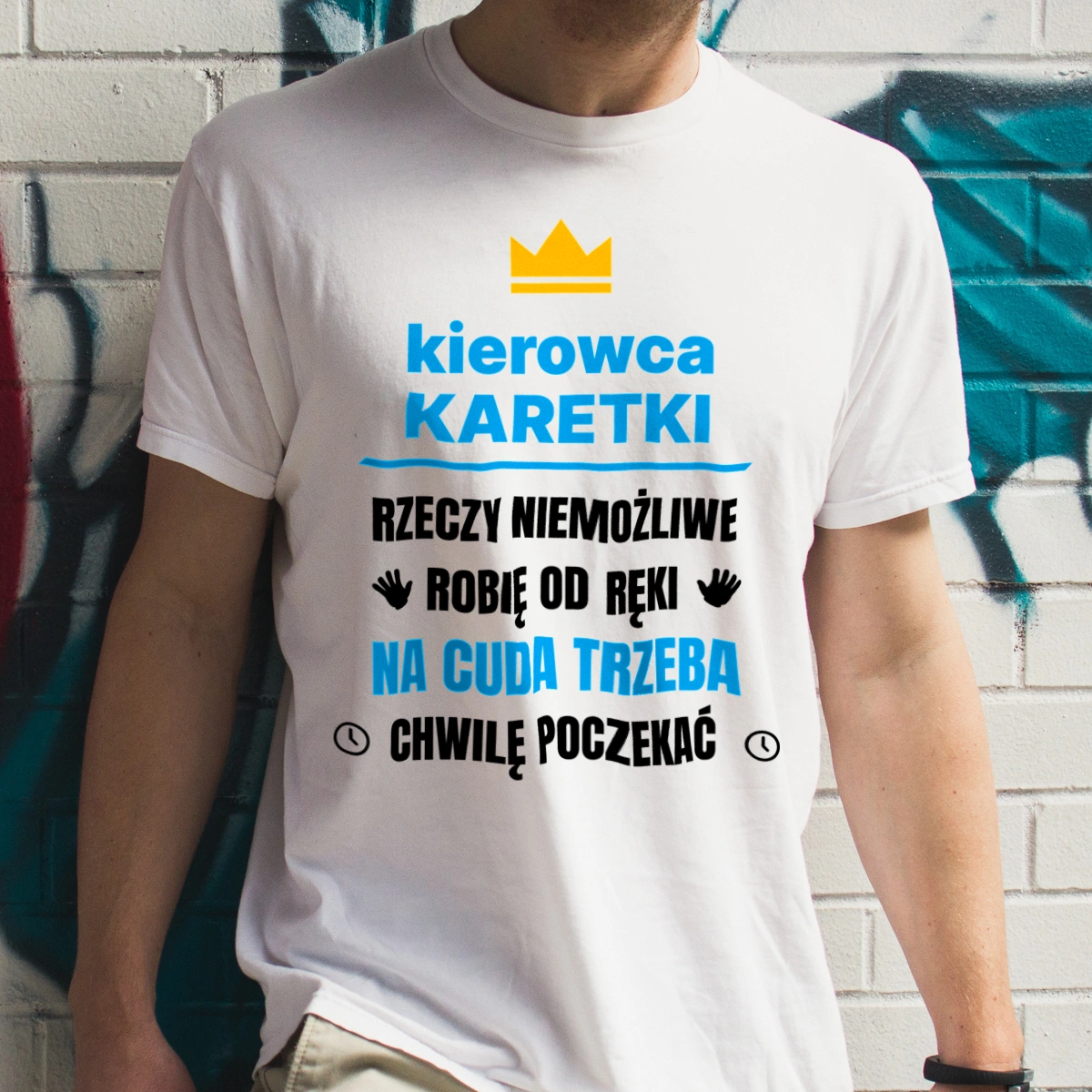 Kierowca Karetki Rzeczy Niemożliwe Robię Od Ręki - Męska Koszulka Biała