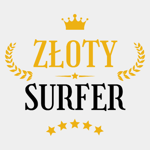 Złoty Surfer - Męska Koszulka Biała