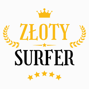 Złoty Surfer - Poduszka Biała