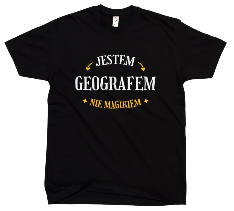 Jestem Geografem Nie Magikiem - Męska Koszulka Czarna