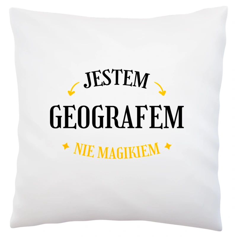 Jestem Geografem Nie Magikiem - Poduszka Biała