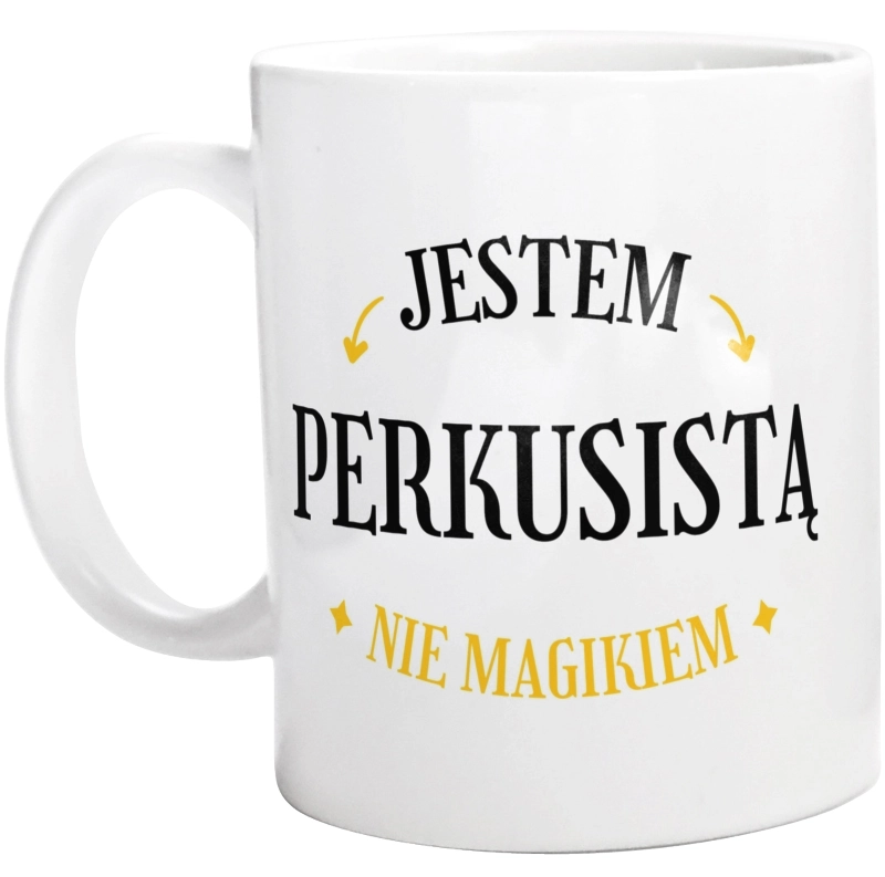 Jestem Perkusistą Nie Magikiem - Kubek Biały