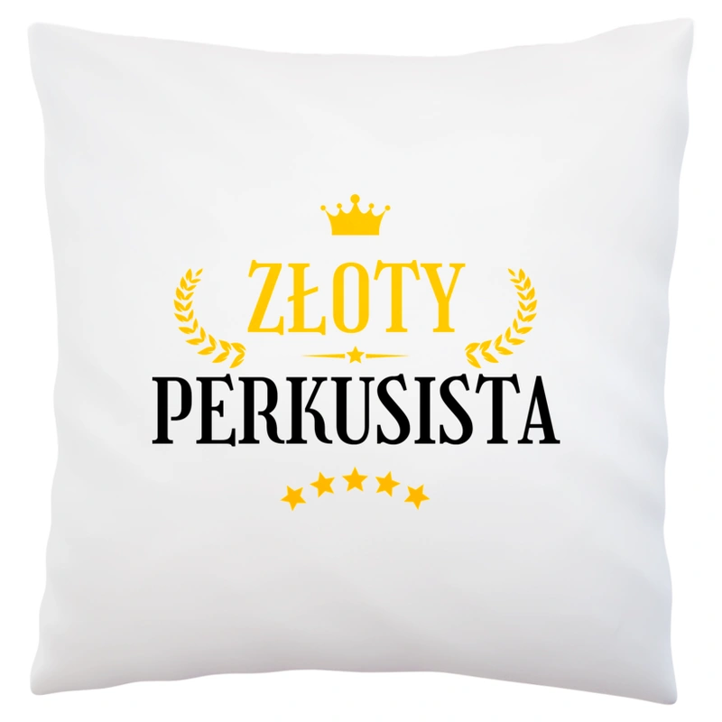 Złoty Perkusista - Poduszka Biała