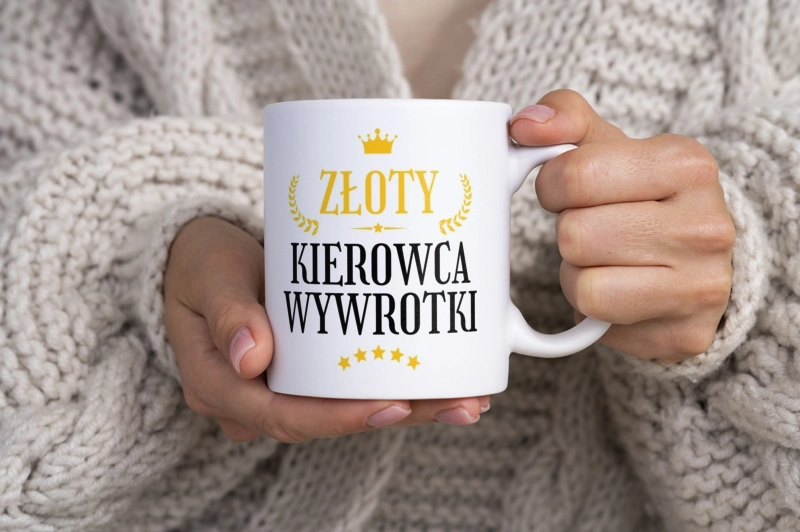 Złoty Kierowca Wywrotki - Kubek Biały