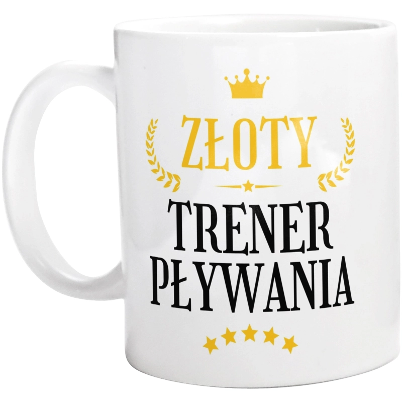 Złoty Trener Pływania - Kubek Biały