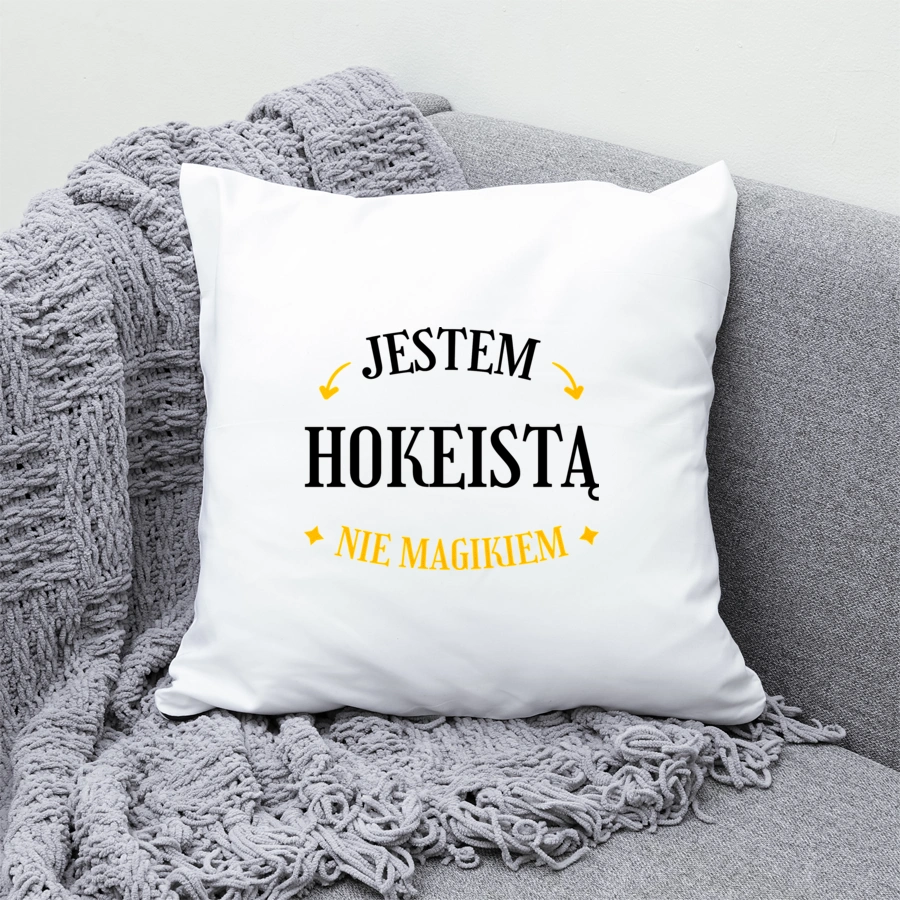 Jestem Hokeistą Nie Magikiem - Poduszka Biała