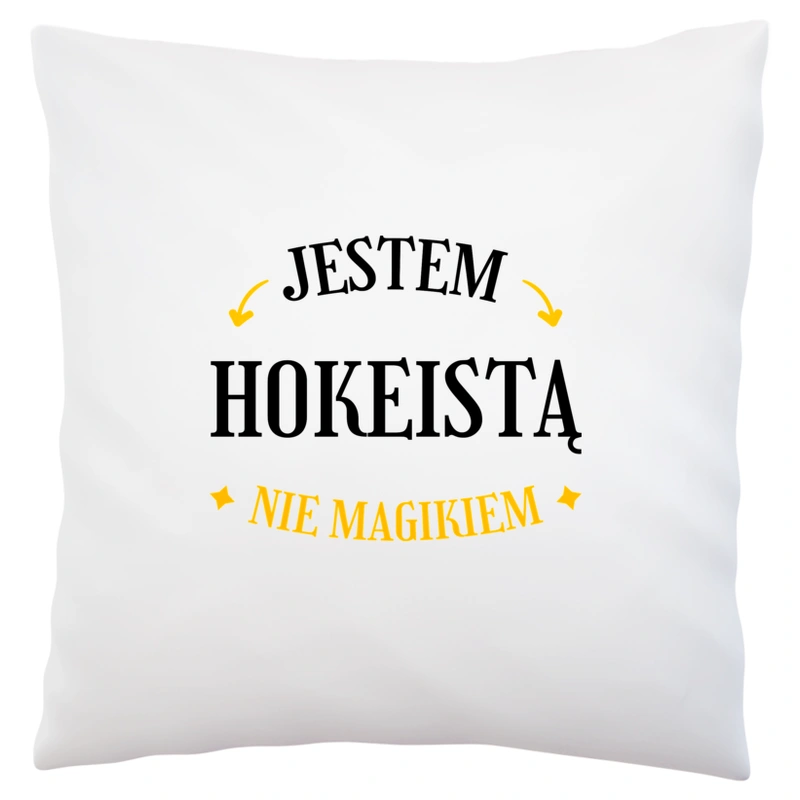 Jestem Hokeistą Nie Magikiem - Poduszka Biała