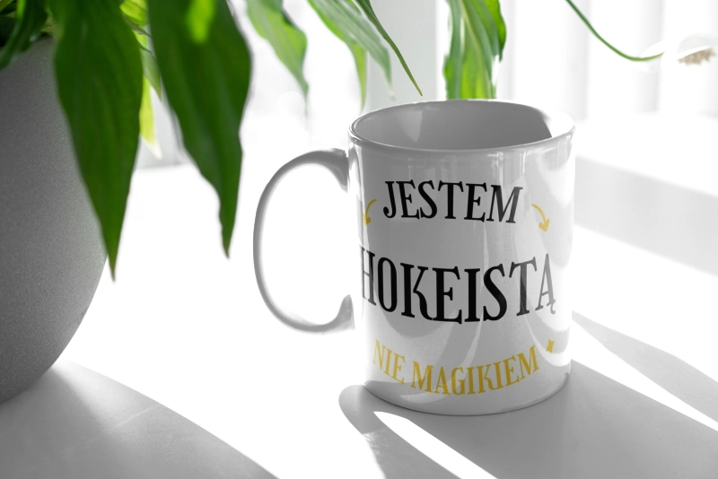 Jestem Hokeistą Nie Magikiem - Kubek Biały