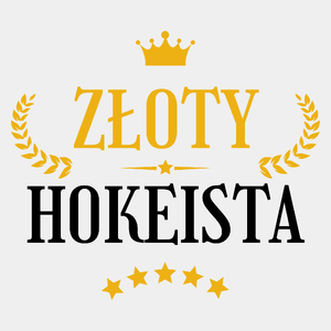 Złoty Hokeista - Męska Koszulka Biała