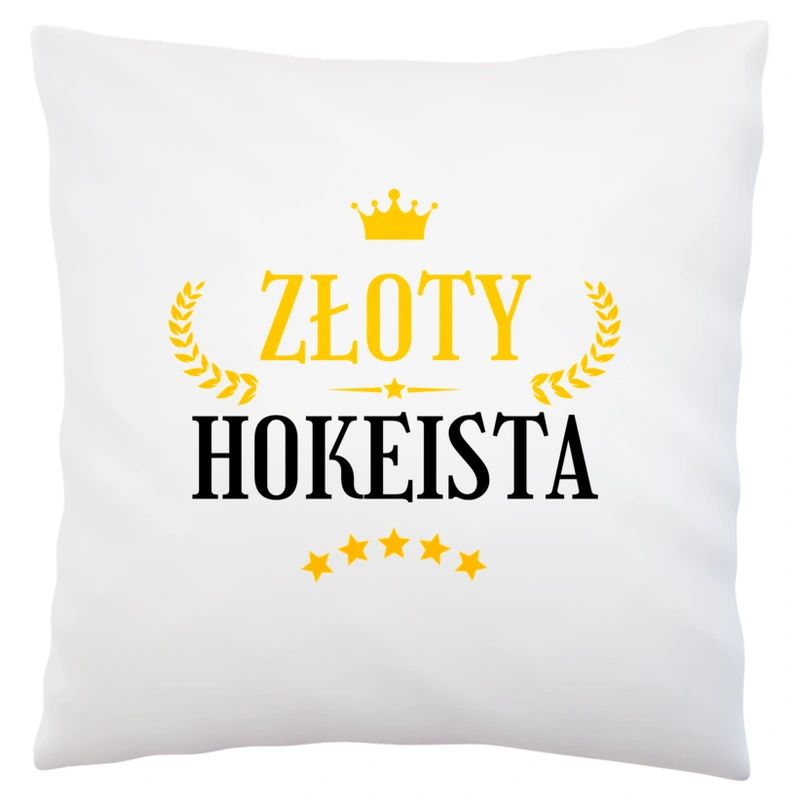 Złoty Hokeista - Poduszka Biała