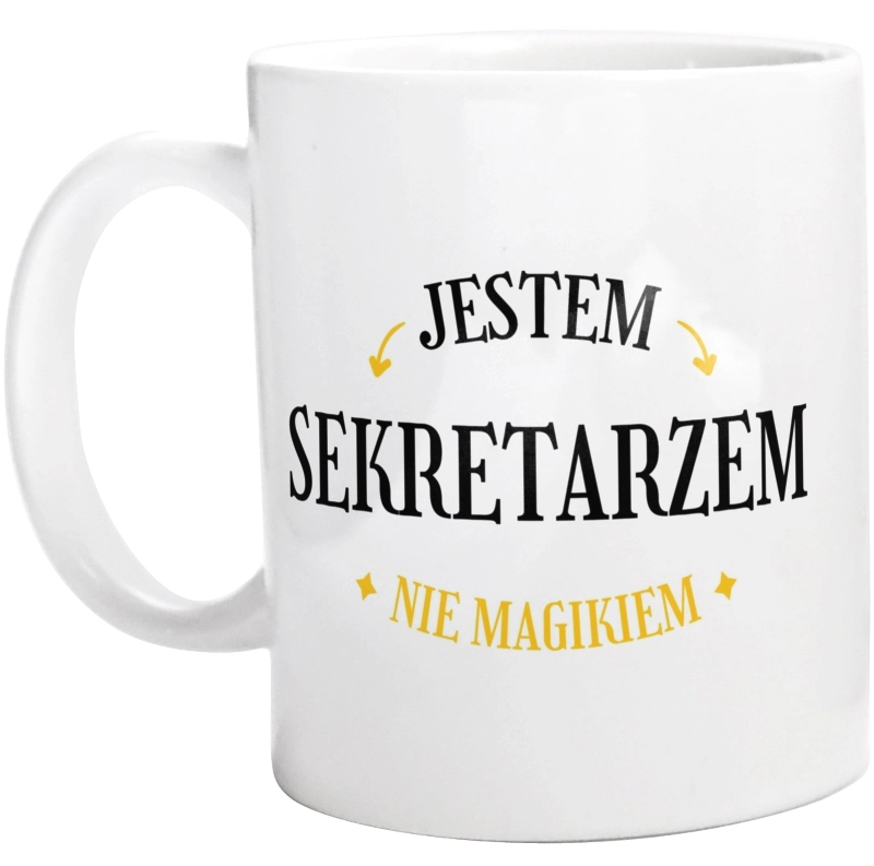 Jestem Sekretarzem Nie Magikiem - Kubek Biały