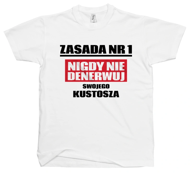 Zasada Nr 1 - Nigdy Nie Denerwuj Swojego Kustosza - Męska Koszulka Biała