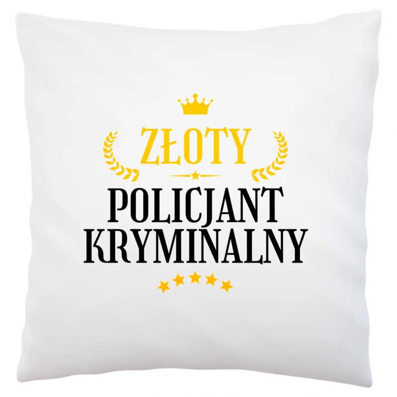 Złoty Policjant Kryminalny - Poduszka Biała