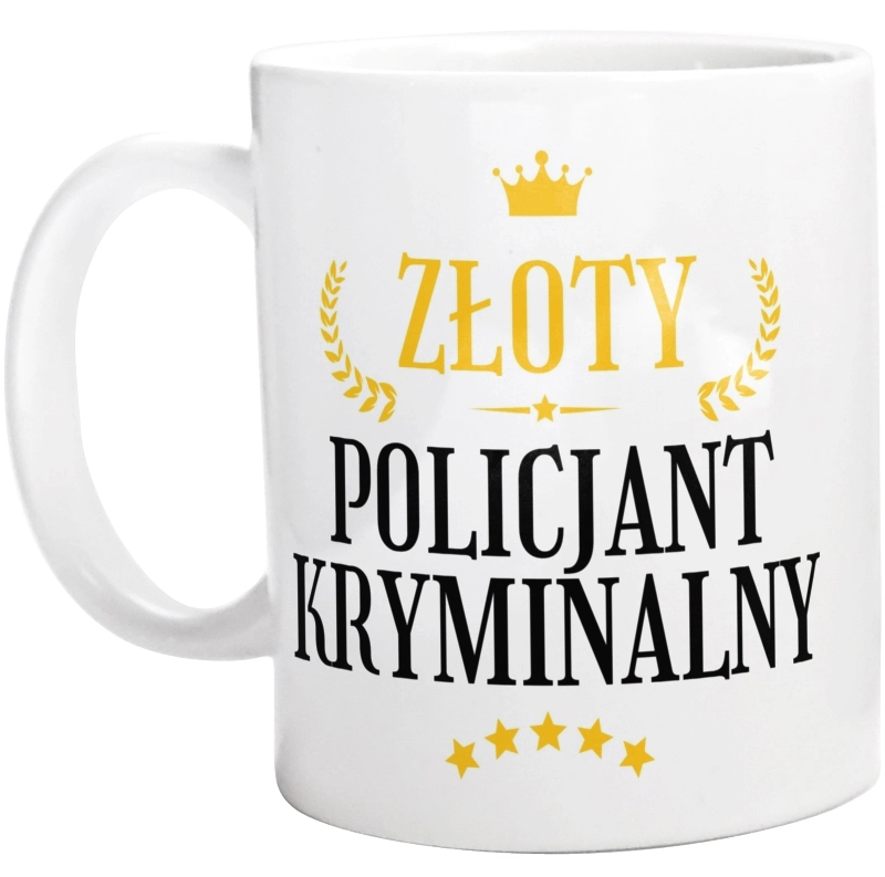 Złoty Policjant Kryminalny - Kubek Biały