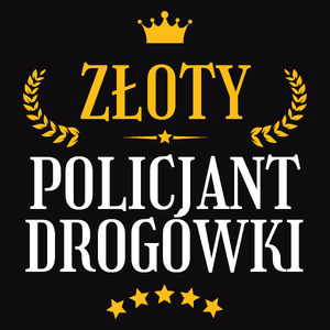 Złoty Policjant Drogówki - Męska Koszulka Czarna