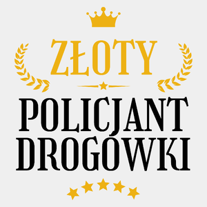 Złoty Policjant Drogówki - Męska Koszulka Biała