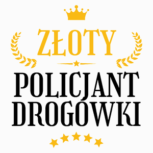 Złoty Policjant Drogówki - Poduszka Biała