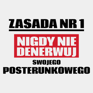 Zasada Nr 1 - Nigdy Nie Denerwuj Swojego Posterunkowego - Męska Koszulka Biała