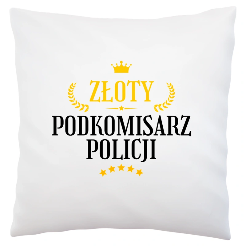 Złoty Podkomisarz Policji - Poduszka Biała