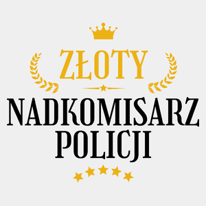 Złoty Nadkomisarz Policji - Męska Koszulka Biała