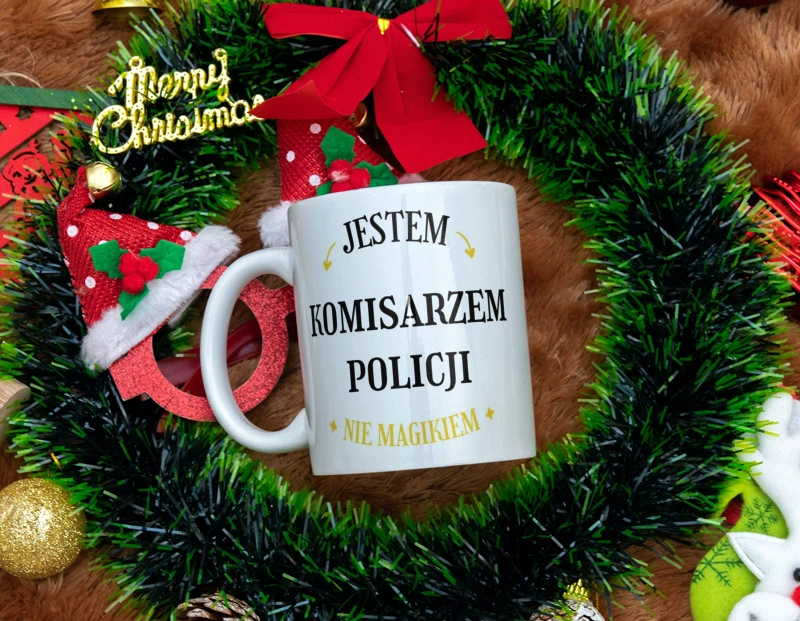 Jestem Komisarzem Policji Nie Magikiem - Kubek Biały