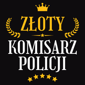 Złoty Komisarz Policji - Męska Koszulka Czarna