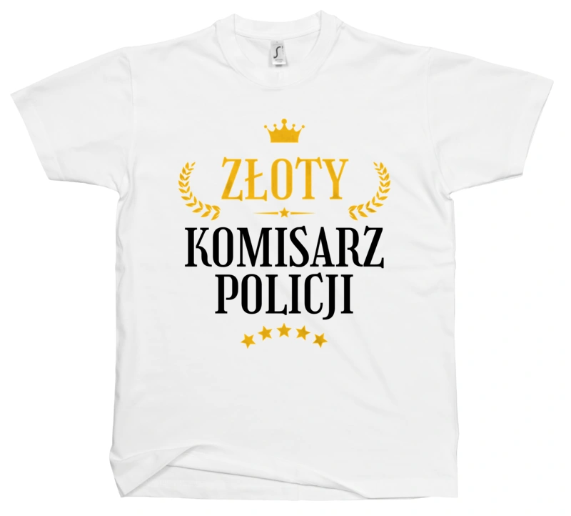 Złoty Komisarz Policji - Męska Koszulka Biała