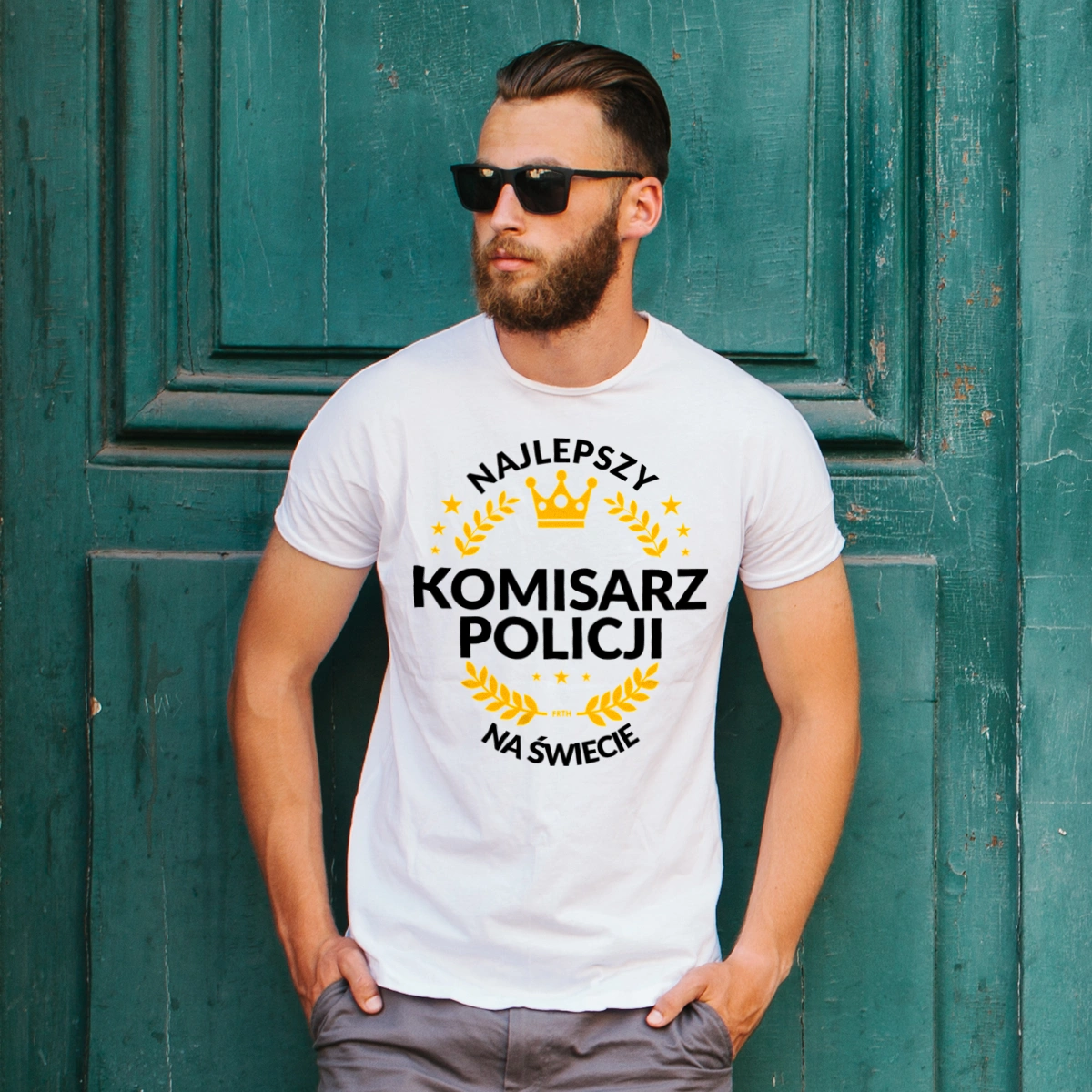 Najlepszy Komisarz Policji Na Świecie - Męska Koszulka Biała