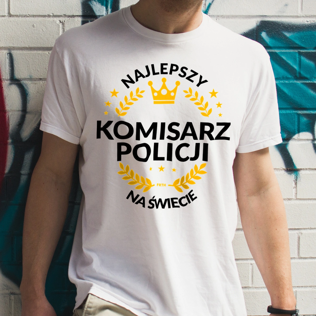 Najlepszy Komisarz Policji Na Świecie - Męska Koszulka Biała