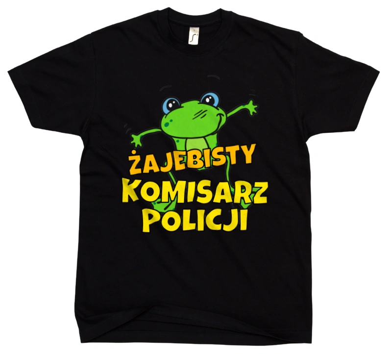 Żajebisty Komisarz Policji - Męska Koszulka Czarna