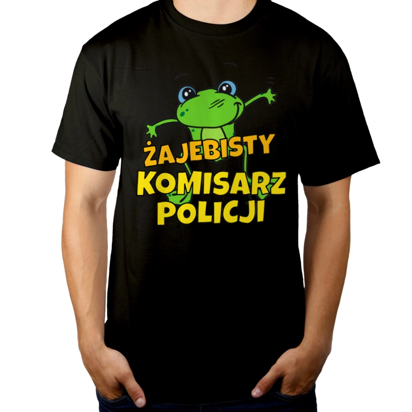 Żajebisty Komisarz Policji - Męska Koszulka Czarna