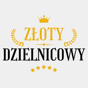 Złoty Dzielnicowy - Męska Koszulka Biała